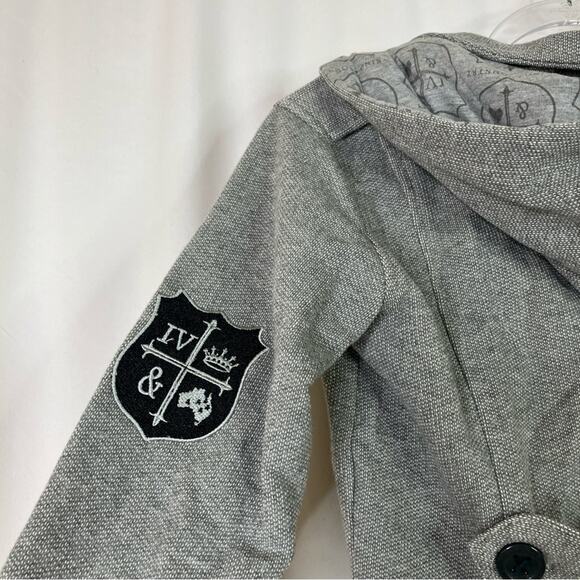 For King & Country | Gray Double-Breasted Peacoat Cotton Polyester Patch XS - Picture 2 of 8